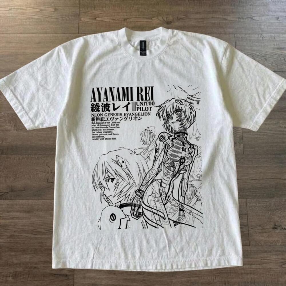 Evangelion Ayanami Rei Unit 00 Pilot Manga Panel Otaku White Graphic T-Shirt